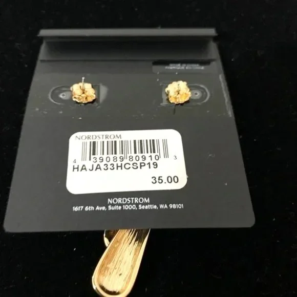 Drop Earrings Halogen by Nordrstrom Gold Plate Batons 2 3/4" NWT NOC Perfect - Picture 4 of 5